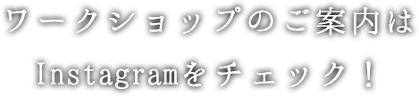 ワークショップのご案内はInstagramをチェック！